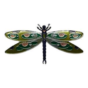 Dragonfly Montage Brooch Pin Silver Plated Enamel Zarlite by Zarah